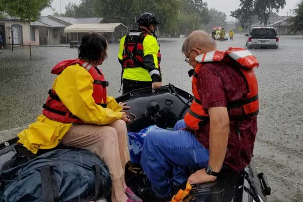Rescuing flood victims after Harvey.