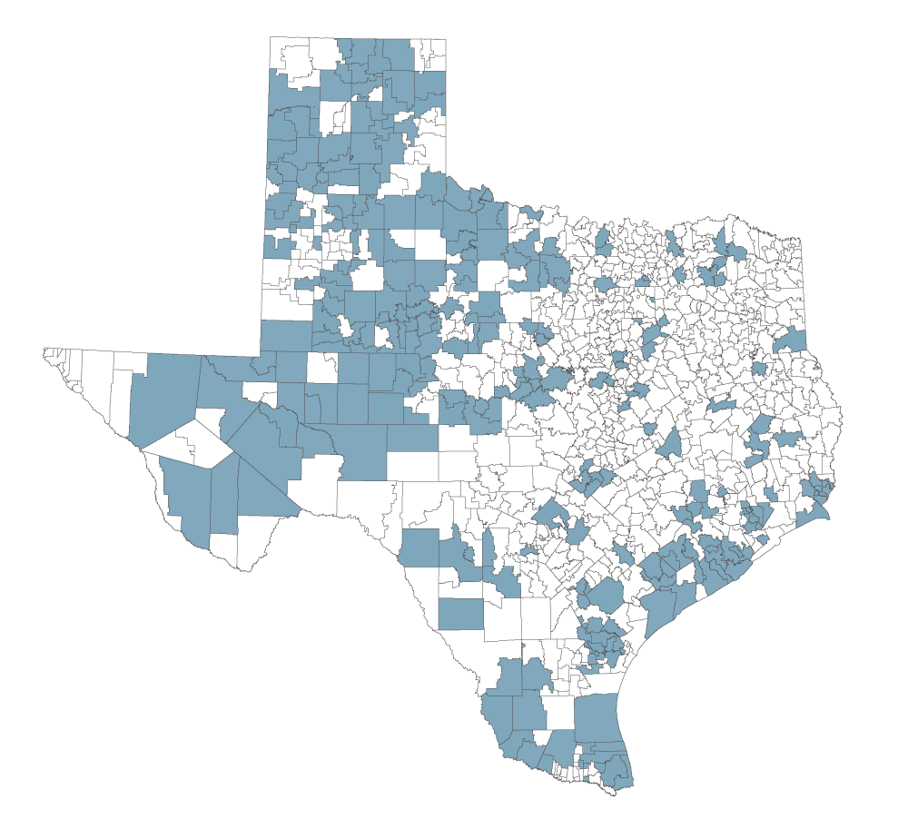 map shows school districts that have entered into chapter 313 agreements